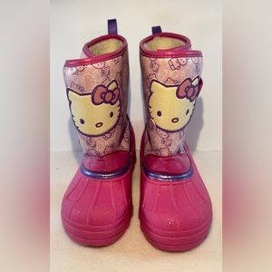 Hello Kitty Pink/Purple Kids Snow Boots Size 11/12 US
